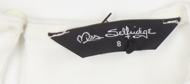 Miss Selfridge Womens Black White Size 8 Bodycon Colourblock Short Dress