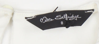 Miss Selfridge Womens Black White Size 8 Bodycon Colourblock Short Dress