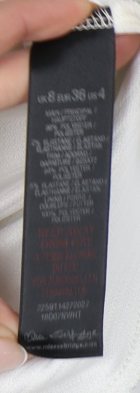 Miss Selfridge Womens Black White Size 8 Bodycon Colourblock Short Dress