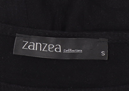 Zanzea Women Black Cotton A-Line Knee Length Dress Size S