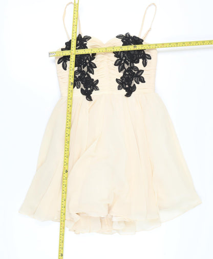 Opulence England Women's Ivory Size 8 A-Line Cocktail Dress