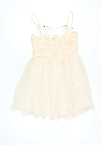 Opulence England Women's Ivory Size 8 A-Line Cocktail Dress