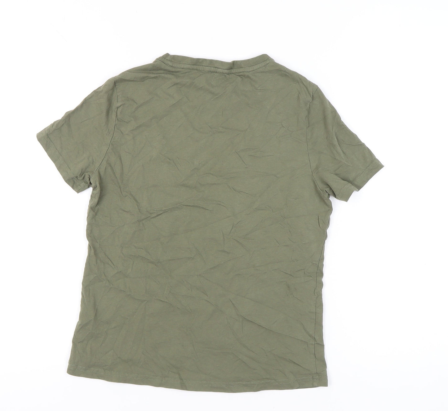 Animal Womens Green Cotton T-Shirt Size 8 Crew Neck Casual