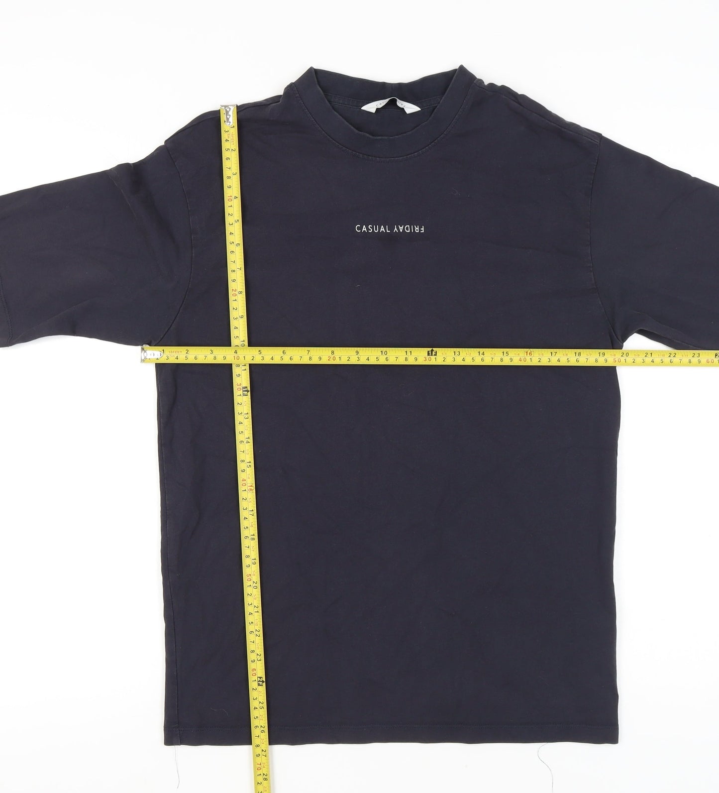 Casual Friday Men's Blue Cotton Crew Neck Short Sleeve T-Shirt M