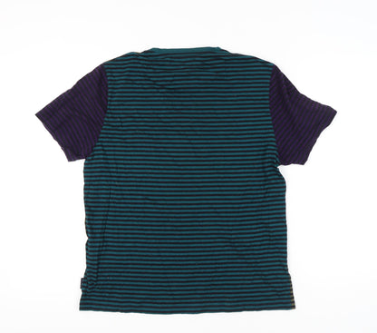 Ted Baker Men's Multicoloured Striped Cotton T-Shirt 3XL