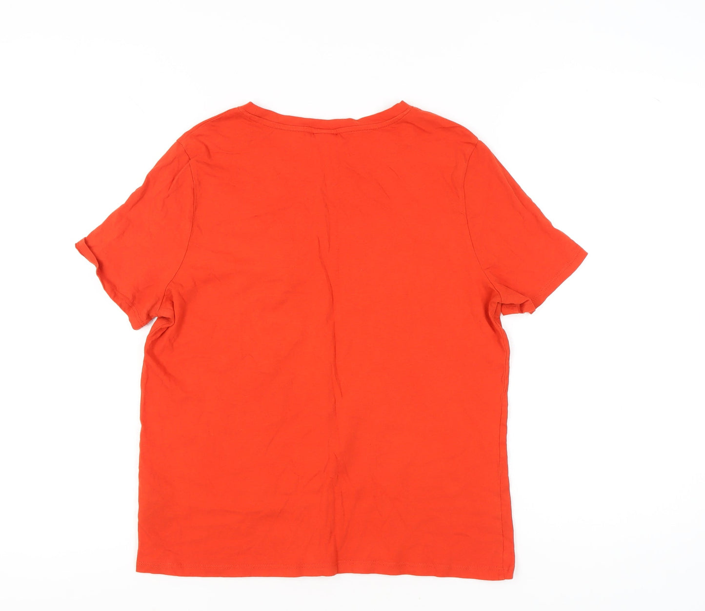 Womens UK Size M H&M Red Basic T-Shirt