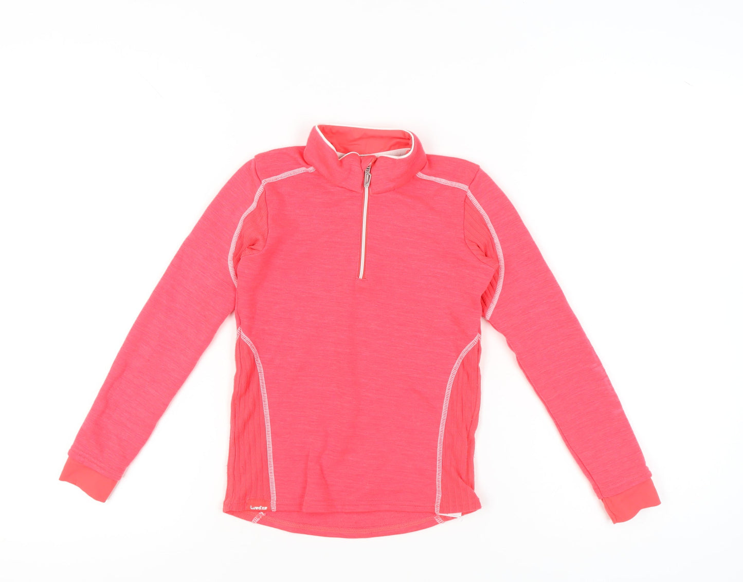 Decathlon Girls Pink 6 Years 1/2 Zip Pullover Sweatshirt Lightweight Wool Blend