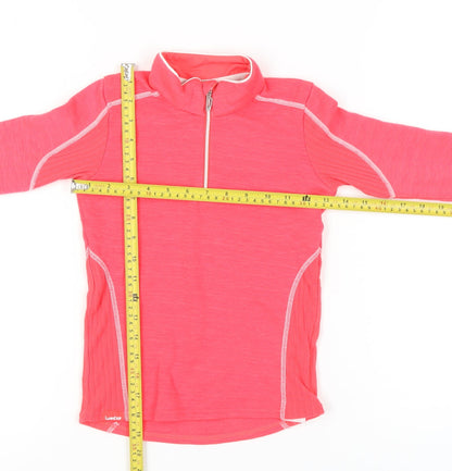 Decathlon Girls Pink 6 Years 1/2 Zip Pullover Sweatshirt Lightweight Wool Blend
