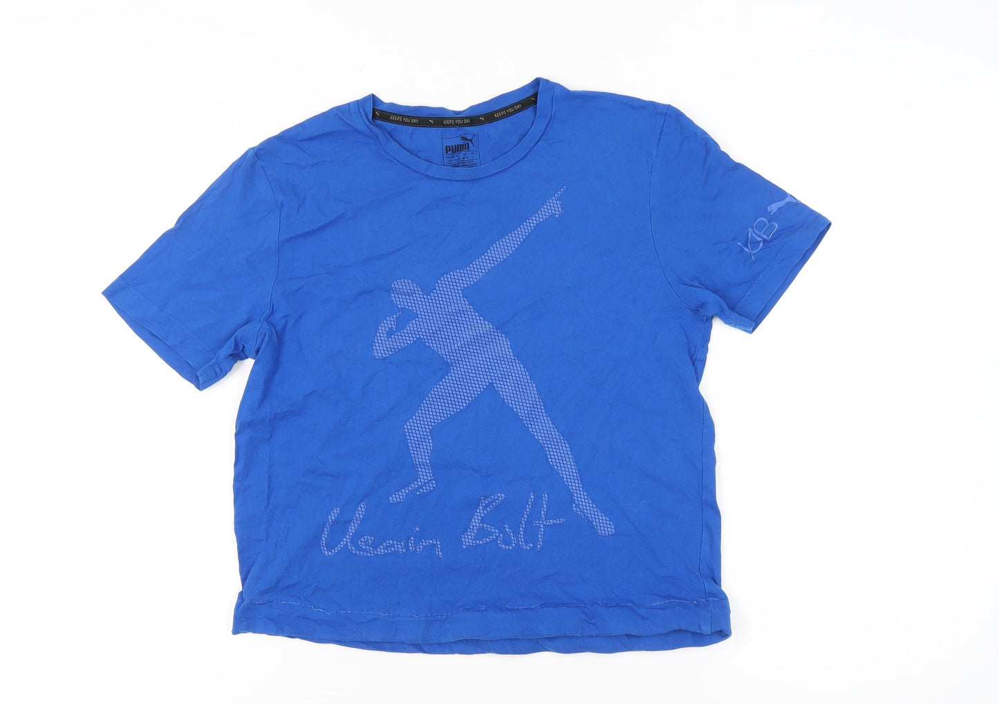 Unisex Adults UK Size S PUMA Blue Basic T-Shirt