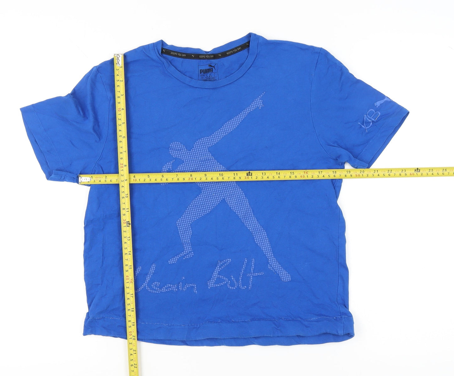 Unisex Adults UK Size S PUMA Blue Basic T-Shirt