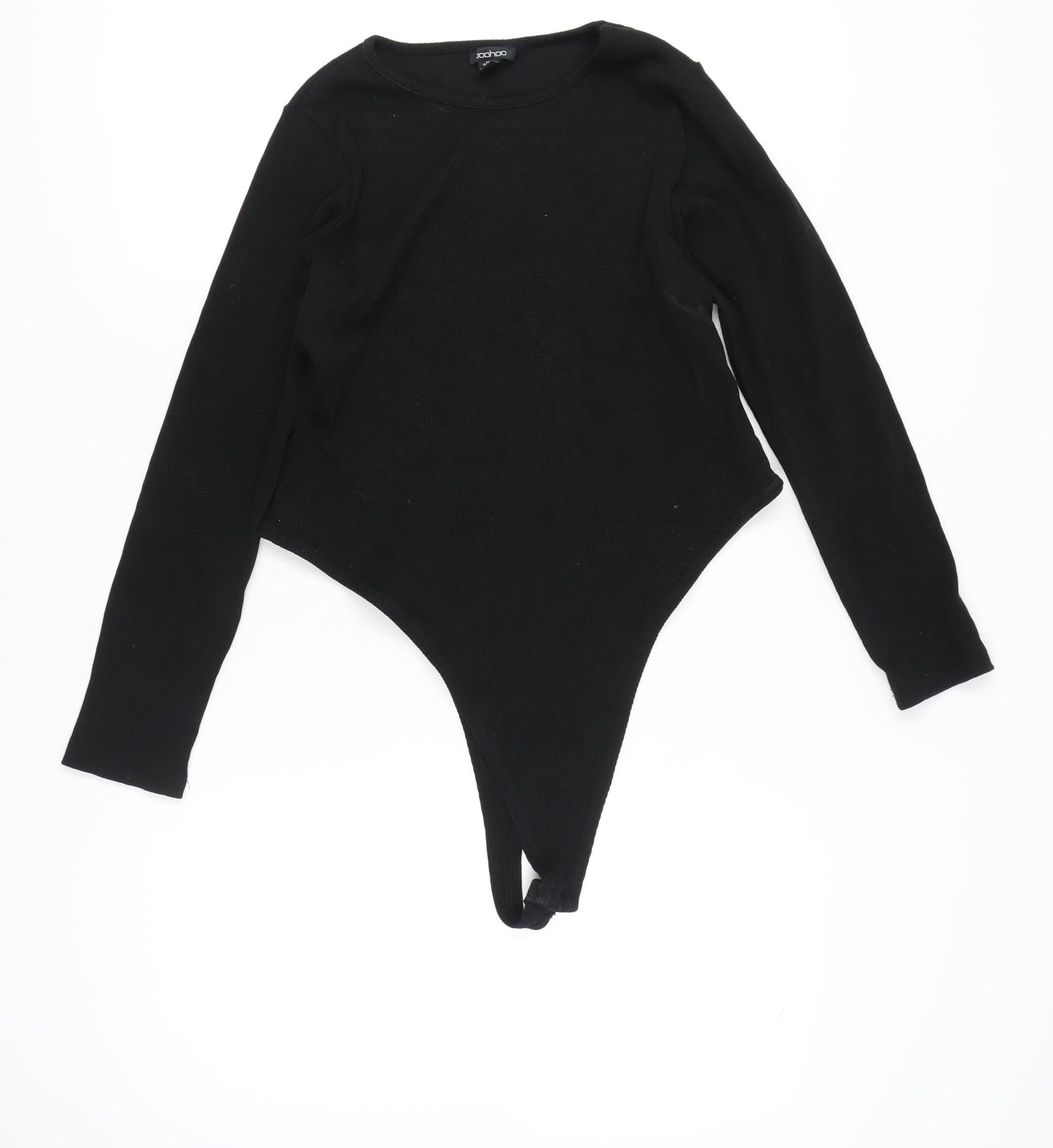 Boohoo Womens Black Size 16 Jersey Long Sleeve Bodysuit