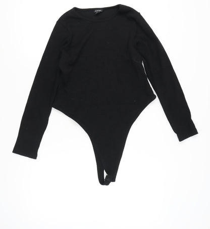 Boohoo Womens Black Size 16 Jersey Long Sleeve Bodysuit