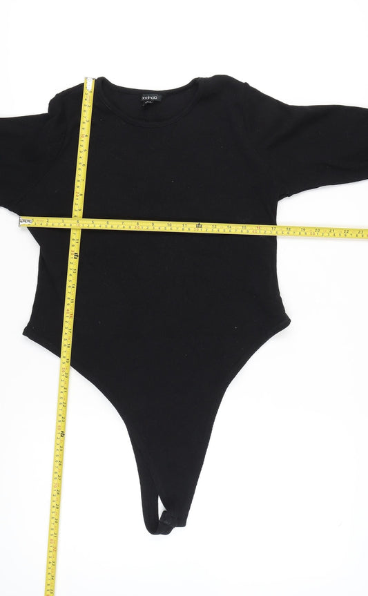 Boohoo Womens Black Size 16 Jersey Long Sleeve Bodysuit