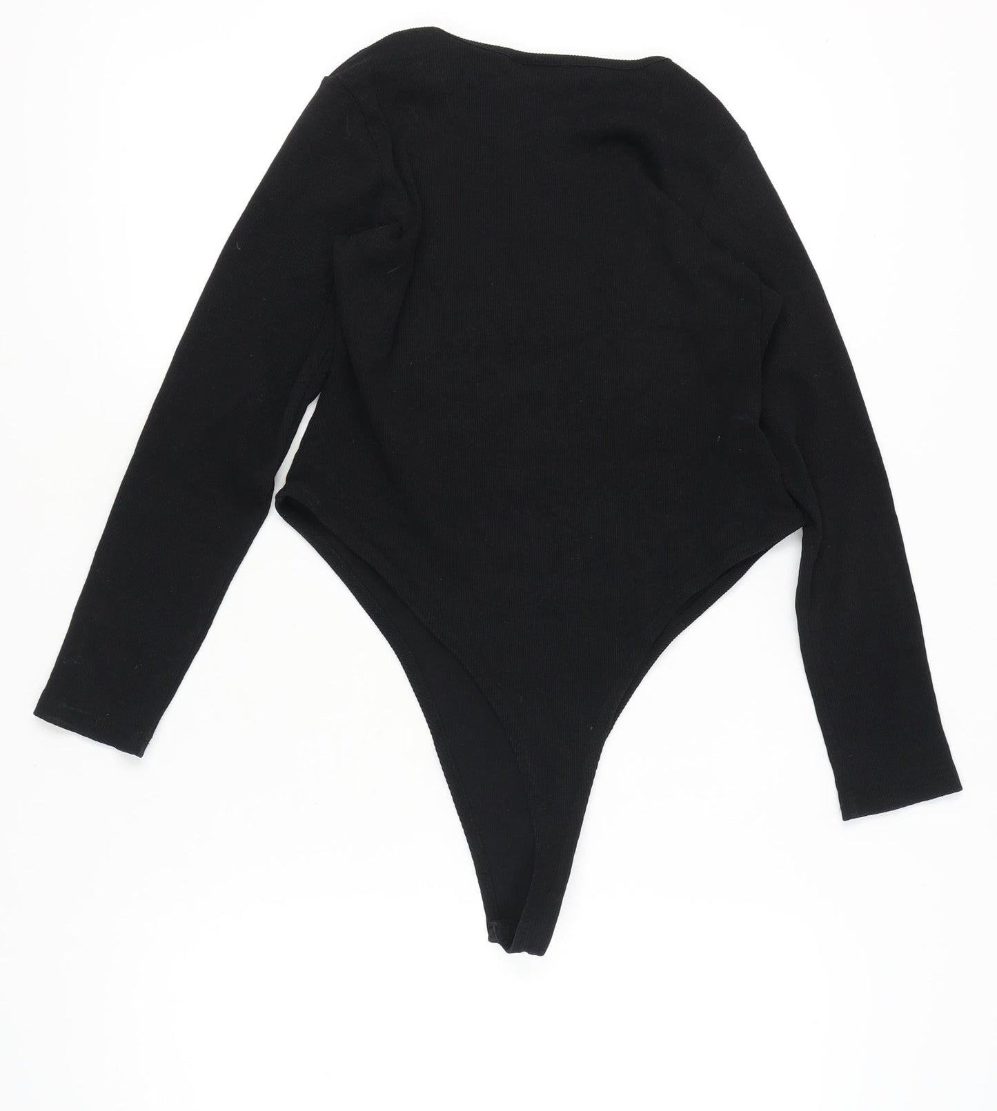 Boohoo Womens Black Size 16 Jersey Long Sleeve Bodysuit