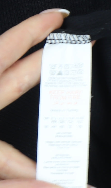 Boohoo Womens Black Size 16 Jersey Long Sleeve Bodysuit