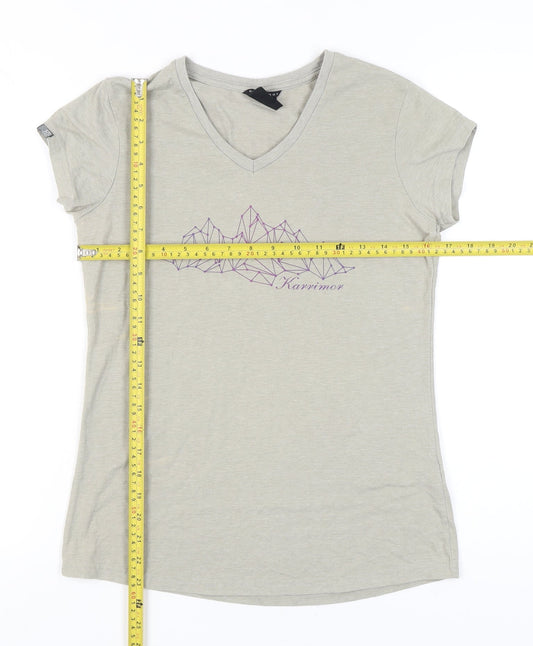 Karrimor Womens Grey V-Neck T-Shirt Size 10 Short Sleeve Outdoor