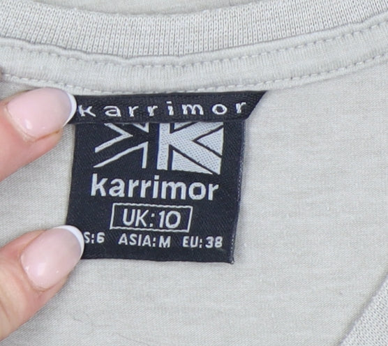Karrimor Womens Grey V-Neck T-Shirt Size 10 Short Sleeve Outdoor