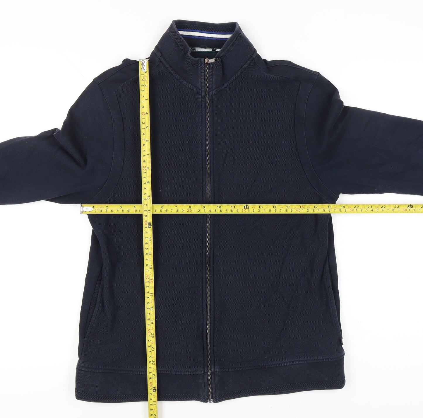 Ted Baker Men’s Blue Full Zip Cotton Sweatshirt Size S Regular Fit