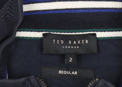Ted Baker Men’s Blue Full Zip Cotton Sweatshirt Size S Regular Fit