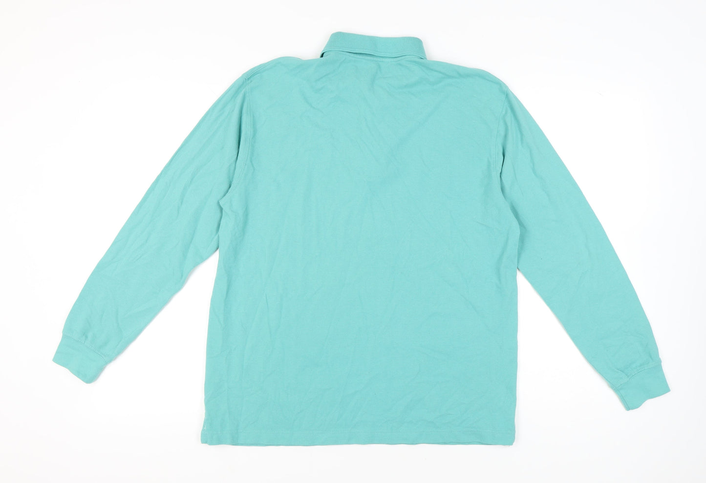 Cotton Traders Men’s Green Long Sleeve Polo Shirt Size M