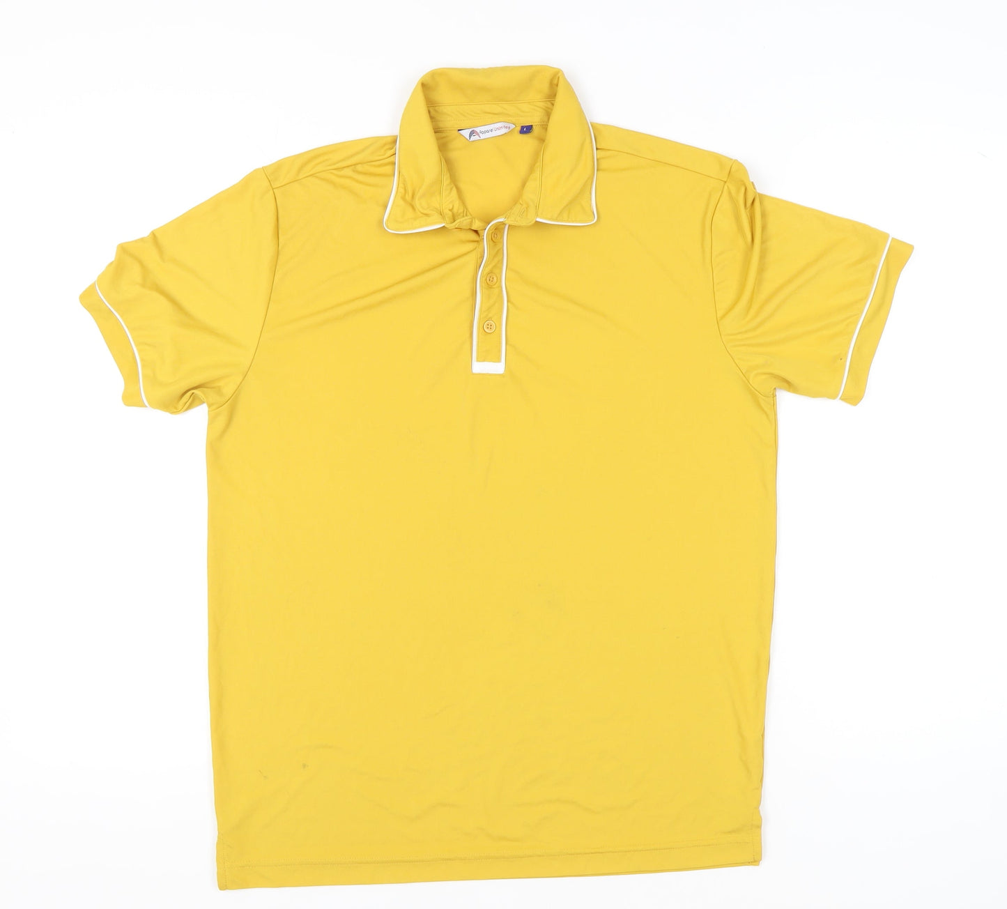 Apparel Unlimited Men’s Yellow Polyester Polo Shirt L Short Sleeve