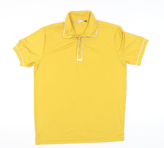 Apparel Unlimited Men’s Yellow Polyester Polo Shirt L Short Sleeve