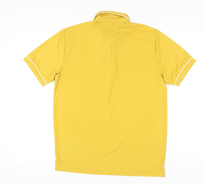 Apparel Unlimited Men’s Yellow Polyester Polo Shirt L Short Sleeve