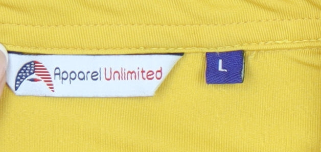 Apparel Unlimited Men’s Yellow Polyester Polo Shirt L Short Sleeve