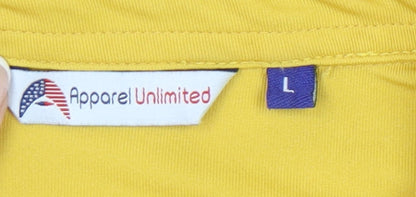Apparel Unlimited Men’s Yellow Polyester Polo Shirt L Short Sleeve