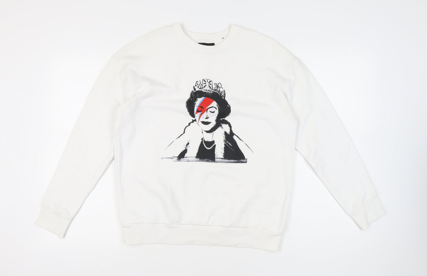 George Women’s White Graphic Print Sweatshirt Size 12-14 M