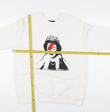 George Women’s White Graphic Print Sweatshirt Size 12-14 M