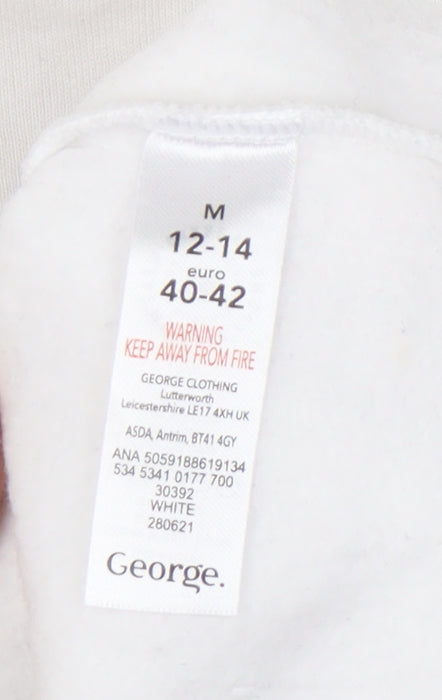 George Women’s White Graphic Print Sweatshirt Size 12-14 M