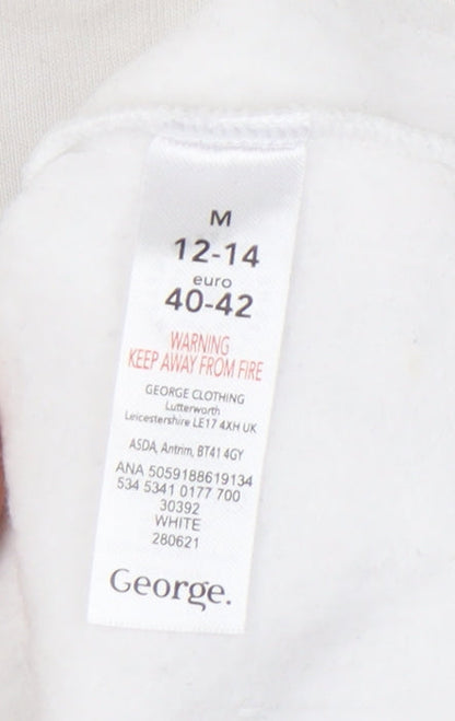 George Women’s White Graphic Print Sweatshirt Size 12-14 M