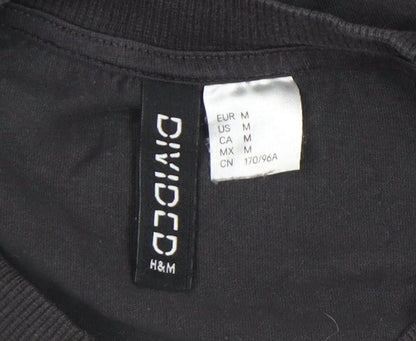 Womens UK Size 12 H&M Divided Black Basic T-Shirt