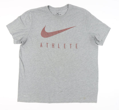 Nike Mens Grey XL Dri-Fit Athlete Sports Graphic T-Shirt