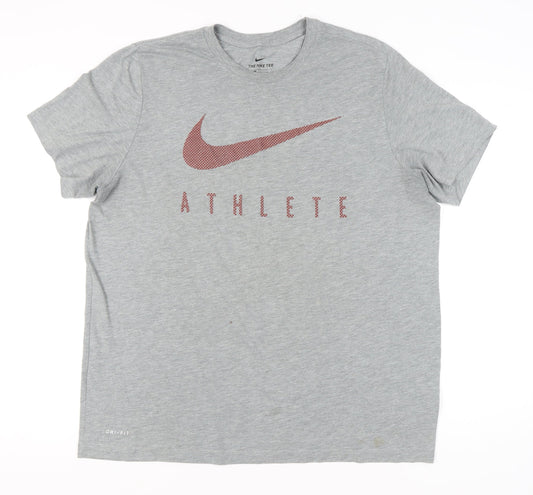 Nike Mens Grey XL Dri-Fit Athlete Sports Graphic T-Shirt