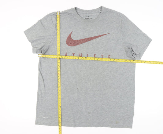 Nike Mens Grey XL Dri-Fit Athlete Sports Graphic T-Shirt