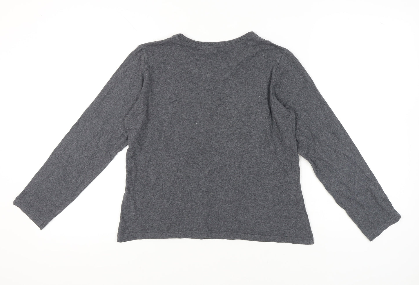 Pour Moi Womens Grey Size 10 Long Sleeve Funny Quote T-Shirt