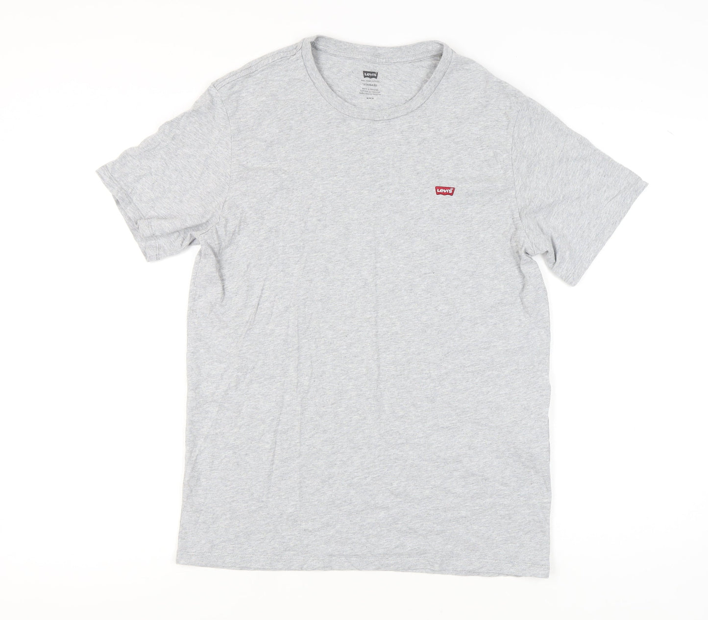 Levi's Men's Grey Cotton Crew Neck Short Sleeve T-Shirt Size M