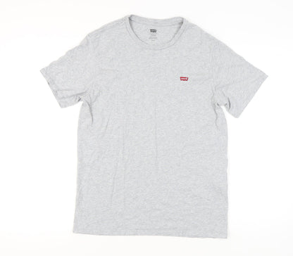 Levi's Men's Grey Cotton Crew Neck Short Sleeve T-Shirt Size M