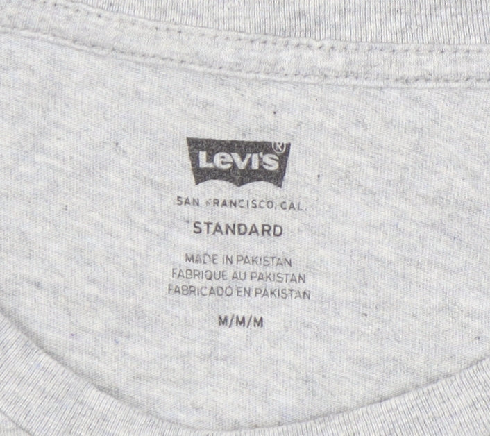 Levi's Men's Grey Cotton Crew Neck Short Sleeve T-Shirt Size M