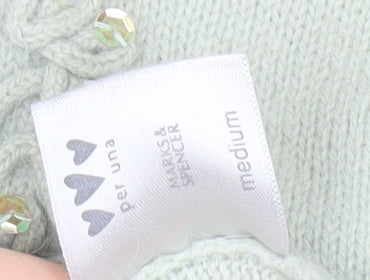 Womens UK Size M Marks and Spencer Green Cardigan Jumper