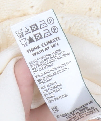 Marks and Spencer Women's Ivory Knit Pencil Skirt Size S Acrylic Blend