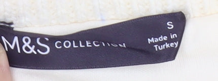 Marks and Spencer Women's Ivory Knit Pencil Skirt Size S Acrylic Blend