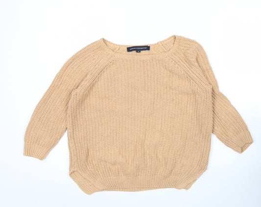 Womens UK Size XS French Connection Beige Pullover Jumper