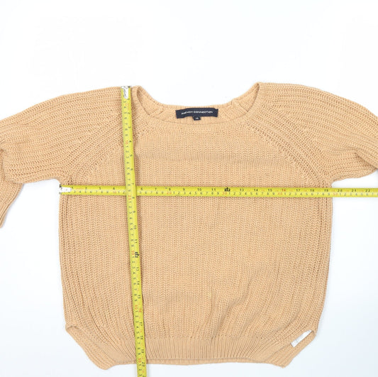 Womens UK Size XS French Connection Beige Pullover Jumper