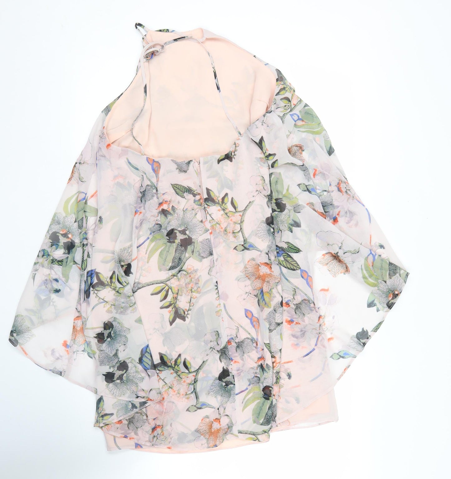 Miss Selfridge Womens Floral Halter Chiffon Blouse Size 14