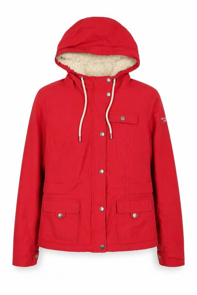 Womens UK Size L Abercrombie & Fitch Red Parka Coat