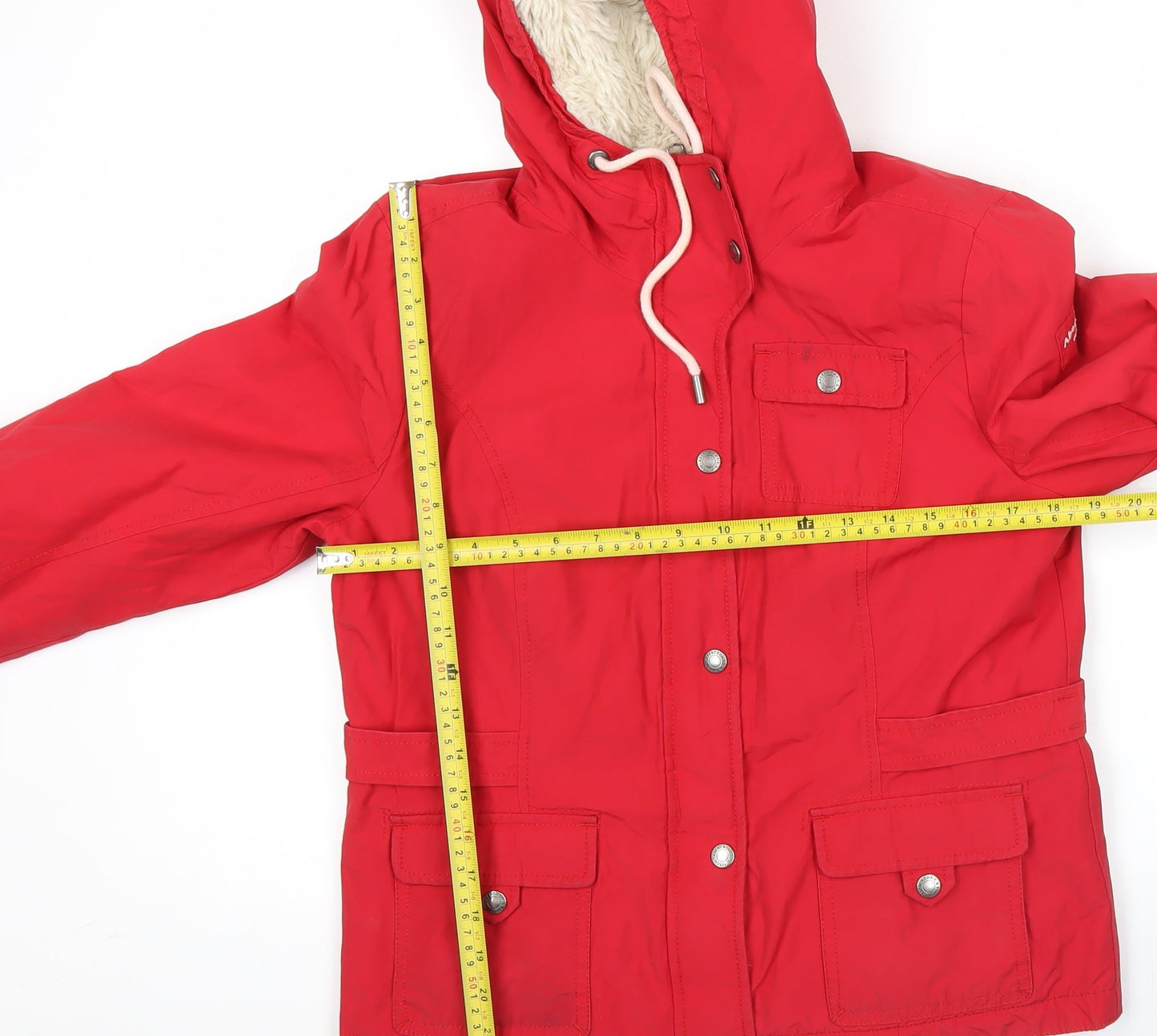 Abercrombie & Fitch Womens Red Hooded Parka Jacket L