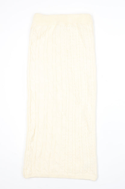 Marks and Spencer Women’s Ivory Knit Midi Skirt Size S Casual Winter
